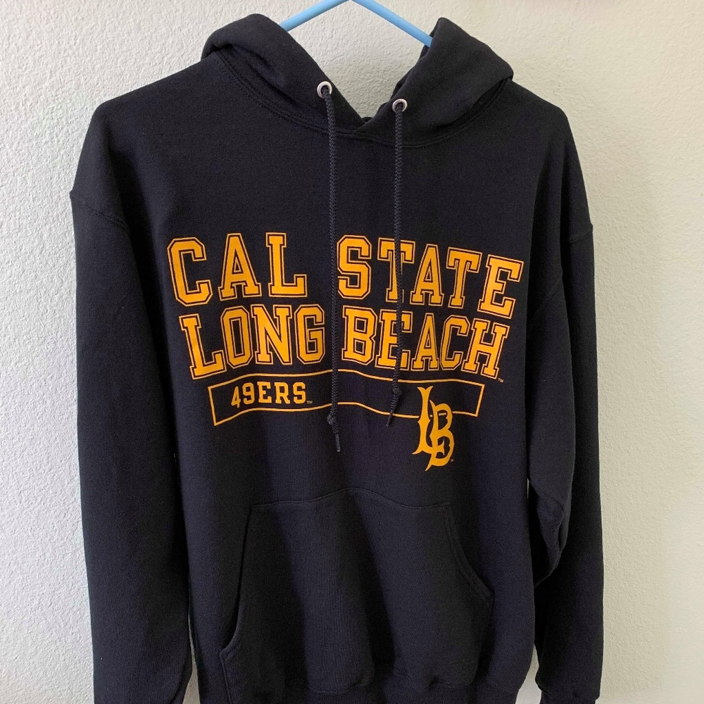 Cal State Long Beach Black Jerzees Hoodie Size M